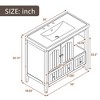 NicBex Bathroom Vanity without Sink/with Sink,Modern Style Bathroom Sink Vanity with 2 Doors and Drawers,36" Bathroom Sink Cabinet,Gray/White - 3 of 4