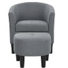 25.5" Wide Polyester Barrel Chair and Ottoman - 2 of 4