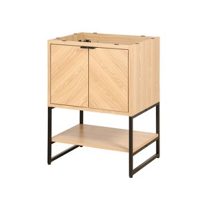 JONATHAN Y Juhl Chevron-Front Modern Minimalist 2-Shelf Bath Vanity Cabinet Only (Sink Basin Not Included) - 1 of 4