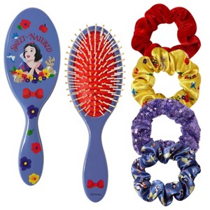 Disney Girls 5-Piece Hair Set – Snow White Hair Brush & Scrunchies – Disney Princess – Ages 3+ - 1 of 4