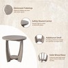 COZAYH Rustic Farmhouse Round End Table with Storage shelf, Accent Side Table for Family or Living Room and Small Spaces in Homes, Living Room, Grey - 3 of 4