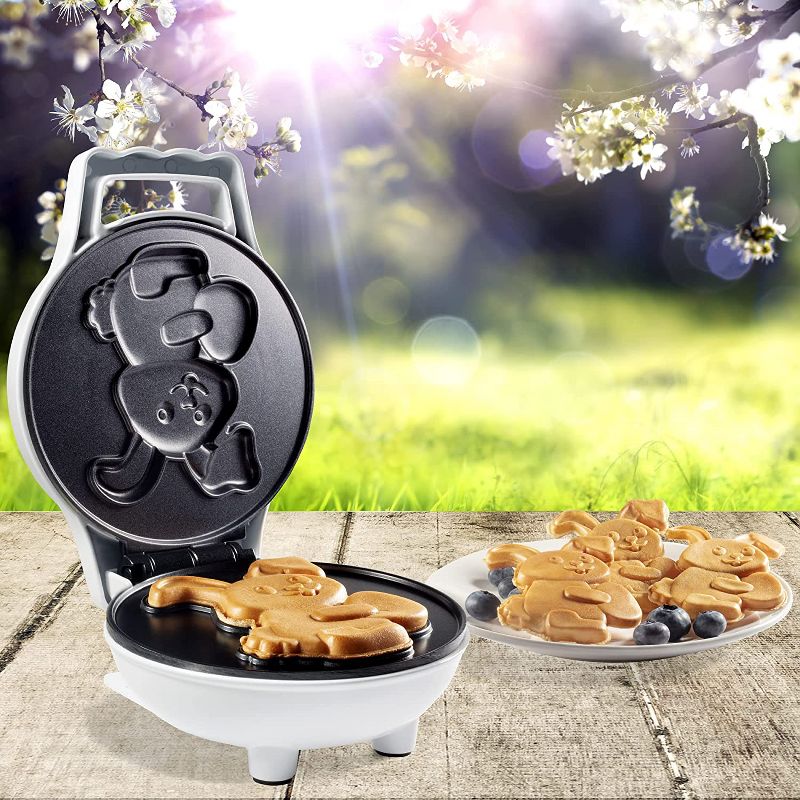 Cucinapro Easter Bunny Mini Waffle Maker - Make Holiday Breakfast Special for Kids & Adults with Cute Bunny Waffles or Pancakes - Individual 4 Inch, 3 of 4