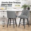 JUJABU 26 Inch Swivel Bar Stools Set of 2 with Footrest and Linen Fabric Upholstered - 4 of 4
