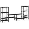 vidaXL TV Stand Black 81.3 in.x11.2 in.x37.4 in. Engineered Wood - 2 of 4