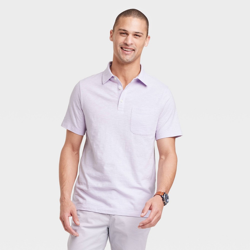 Men's Regular Fit Short Sleeve Slub Jersey Polo Shirt - Goodfellow & Co™ Lilac Purple XL -  87130874