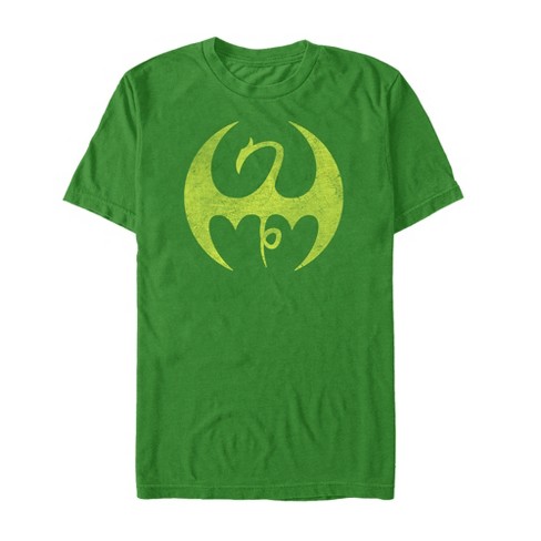 Men S Marvel Iron Fist Distressed Dragon Logo T Shirt Target