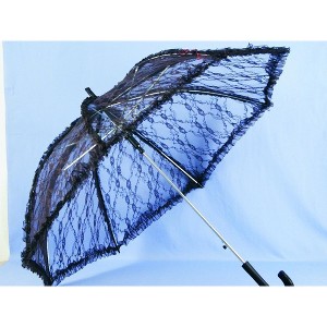 Steampunk Deluxe Lace Costume Umbrella Parasol 37" - Black - 1 of 1