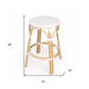 HomeRoots 24" White and Natural Heavy Duty Rattan Backless Counter Height Bar Chair - 3 of 4