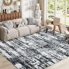 10x13 Black/Grey Modern Abstract Rug,Washable Ultra-Thin Low-Pile Non-Slip Throw Carpet, Non-Shedding Floor Cover for Living Room,Nursery, Apartment - 3 of 4
