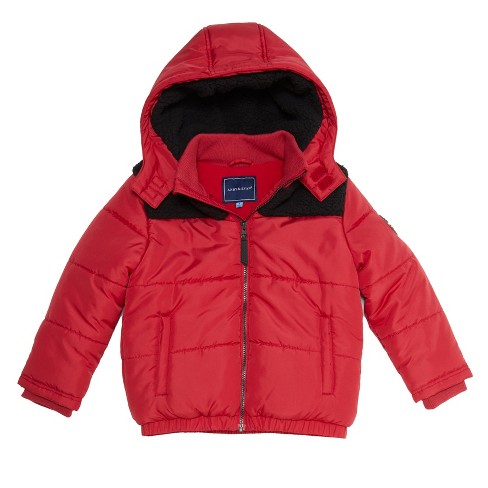 Red puffer store jacket kids