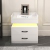 NicBex Nightstand with Adjustable LED Light, Modern Side Table with Solid Wood Frame and 2 Drawers,Bedside Table for Bedroom,Living Room - 2 of 4