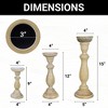 Mela Artisans Tuli Whitewash Candleholder Set of 3 - 3 of 4