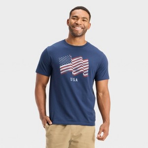 Men's USA Flag Graphic T-Shirt - Goodfellow & Co™ Navy Blue - 1 of 3