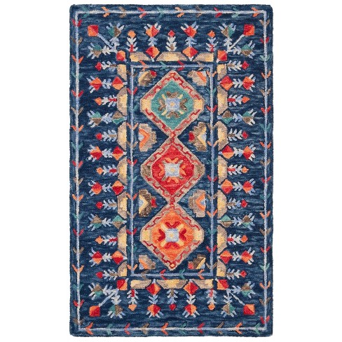 Aspen Apn515 Hand Tufted Area Rug - Navy/orange - 3'x5' - Safavieh : Target