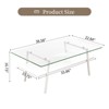 FONTOI Coffee Table Set of 3 with Glass Tabletop&Layer, Modern Table for Living Room Bedroom Office, Clear&White, 22.84"*16.73"*38.58" - 3 of 4