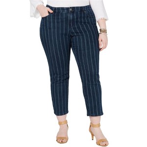 Style & Co. Womens Striped Ankle Slim Fit Jeans - 1 of 1