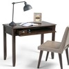 42" Portland Desk Mahogany Brown - WyndenHall: Modern Style, Pine Frame, Bronze Hardware, All Purpose Drawer - 2 of 4