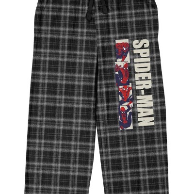 Spider-Man Men's Plaid Flannel Pajama Pants