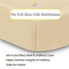 BreathableBaby All-in-One Fitted Sheet & Waterproof Cover, For 52" x 28" Crib Mattress (2-Pack), Beige - 2 of 4