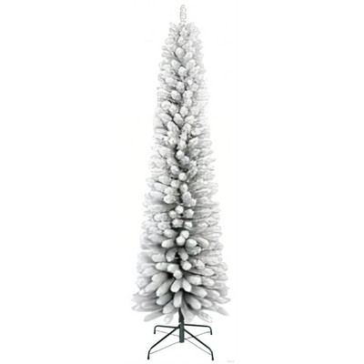 Artificial Christmas Tree – Snow Flocked Full Tree with Warm Incandescent Lights, Branch Tips & Foldable Stand, Holiday Decoration for Home & Party