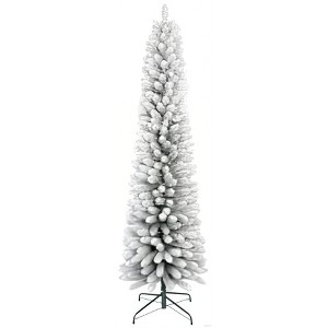 Artificial Christmas Tree – Snow Flocked Full Tree with Warm Incandescent Lights, Branch Tips & Foldable Stand, Holiday Decoration for Home & Party - 1 of 1
