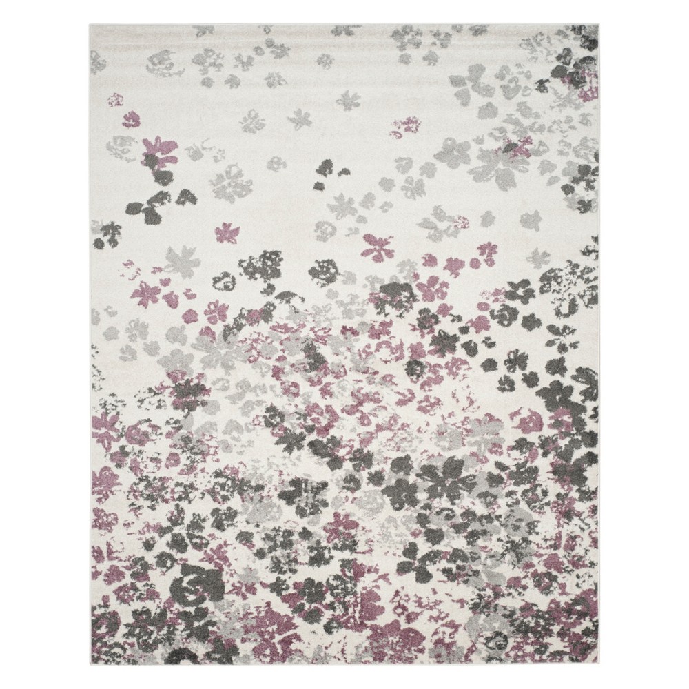 10'x14' Floral Area Rug Ivory/Purple - Safavieh