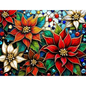 Springbok Glazing Poinsettias 1000pc Jigsaw Puzzle - 1 of 4