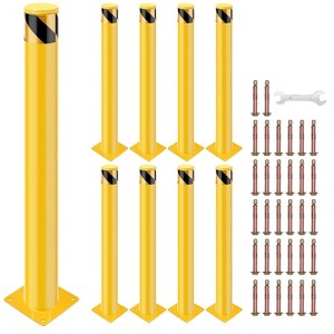 Safety Bollard, 36x4.5 Inch Steel Bollard Post, Perfect for Traffic Parking Barrier, Yellow, 8 Pack - 1 of 4