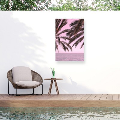Trademark Fine Art - Pictufy Studio III Palm Pink 1 Matted Framed Art