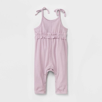 Image of Grayson Mini Baby Girls' Rib Jumpsuit - Purple 0-3M