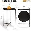 VINGLI Round Metal Side Table with Removable Tray, Outdoor Patio Coffee Table, Waterproof End Table for Small Spaces, Outdoor Patio Bedroom, Balcony - 3 of 4