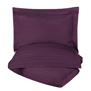 300 Thread Count Cotton Stripe Duvet Cover Set with Pillow Shams by Blue Nile Mills - 1 of 2