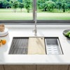 Kitchen Sink, 30/33 Inch Brushed Nickel Undermount Kitchen Bar Sink with Single-tier Track - 3 of 4