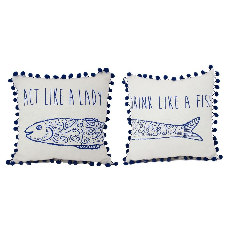 Beachcombers 10" x 10" Act Like a Lady Petite  Size Accent Throw  Pillow Set of 2, 1 of 3