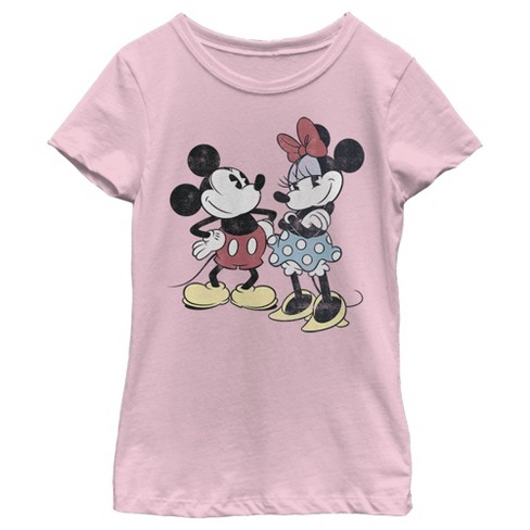 Girl's Disney Mickey Mouse & Minnie Vintage Couple T-shirt - Light