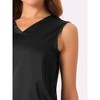 cheibear Women's V Neck Silk Satin Sleeveless Summer Top - 4 of 4