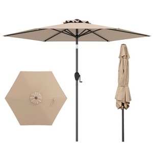 Tangkula 7.5 ft Patio Umbrella Outdoor Heavy Duty Market Umbrella w/ Push Button Tilt - 1 of 4