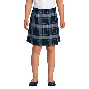 Lands' End School Uniform Kids Plaid A Line Tab Skort Top of Knee - 1 of 4
