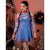 Whizmax Women's Chucky Costume Deluxe Adult Good Guy Costume Dress Cosplay Party Halloween Costume Blue M - 2 of 4