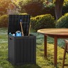 Infurnic Deck Boxes, Waterproof Outdoor Storage Box with Handle for Patio Furniture, Garden Tools, All Weather Use, Black, 14.76"*14.76"*29.52" - 2 of 4