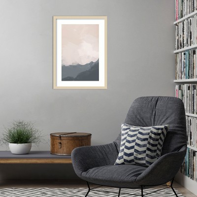 Neutral Abstract Landscape Wood Framed Wall Art Print