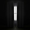 Urban Square Grid 100% Lined Back Tab/Rod Pocket Blackout Window Curtain Panels White/Gray 42X84 Set - 2 of 4