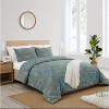 Sweet Jojo Designs Girl Queen Duvet Cover and Shams Set Boho Floral Wildflower Blue Orange and Pink 3pc - 2 of 4