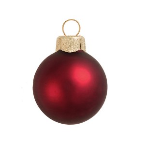 Northlight Matte Finish Glass Christmas Ball Ornaments - 2.75" (70mm) - Henna Red - 12ct - 1 of 4