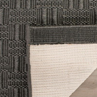 Gray Geometric Sisal Rectangular Area Rug 3' x 5'