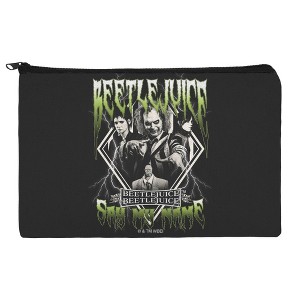 Beetlejuice Beetlejuice Group Band Makeup Cosmetic Bag Organizer Pouch - 1 of 4