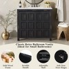 NicBex 24/30/36/48/72" Vintage Style Bathroom Vanity with Ceramic Sink,Matte Black Storage Cabinet for Bathroom,4"Faucet Hole(Faucet Not Included) - 4 of 4