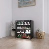 Vynxaria Modern Black Glass Door Shoe Display Cabinet - 4 Layers - 3 of 4