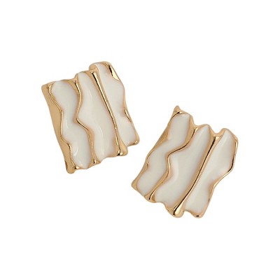 SOHI Women's Opal White The Tactile Stud Earrings