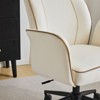 Karl Home | 28.5 inch White Velvet Dovetail Swivel Office Chair With Wheels - 3 of 4